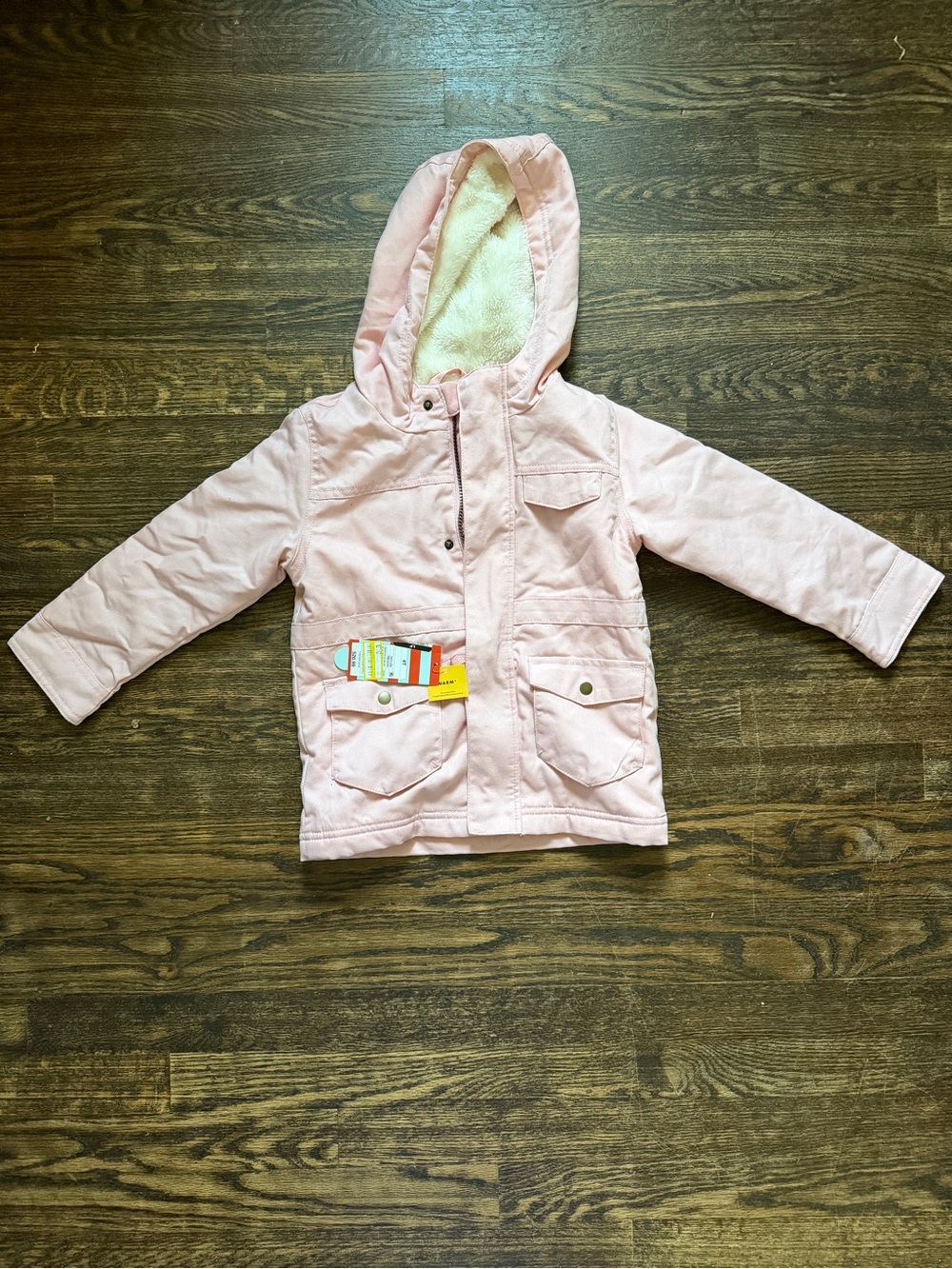 Cat & Jack Toddler Girls Pink Hooded Lined Coat - 4T